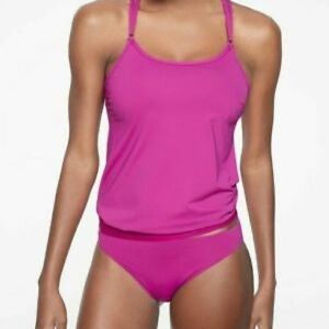 Athleta Shirred Full Tide Swim Bottom Fuchsia